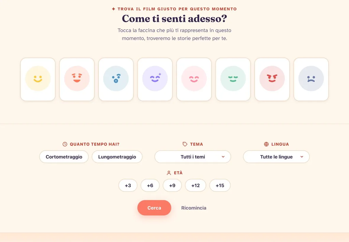 Il sito Cinema in Ospedale su tablet in orizzontale