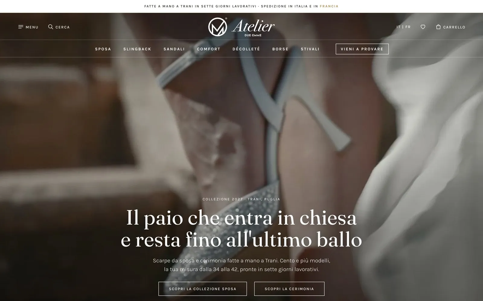 Il sito Atelier Due Emme su computer